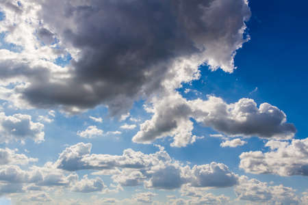 blue sky with tiny clouds backgroundの写真素材