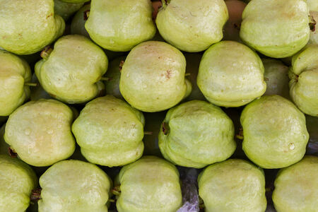 alot of guava fruit at the marketの写真素材
