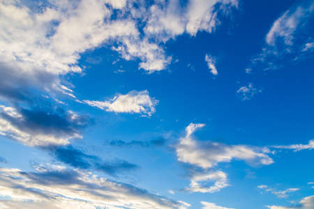 blue sky with tiny clouds backgroundの写真素材