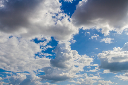 blue sky with tiny clouds backgroundの写真素材