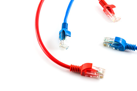 Network internet cable isolated on white background