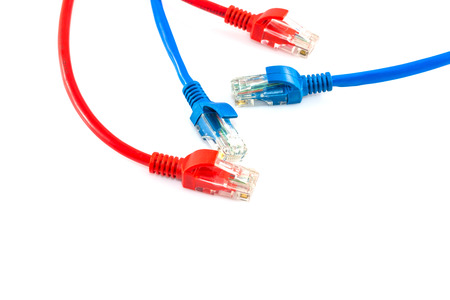 Network internet cable isolated on white background