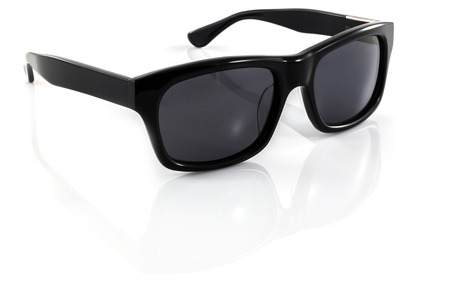 Black sunglasses isolated on a white backgroundの写真素材