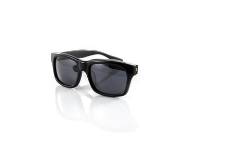 Black glasses isolated on a white backgroundの写真素材