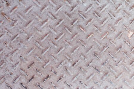Background of old metal diamond plate in silver color backgroundの写真素材
