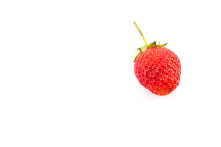 Small Strawberry on white backgroundの写真素材