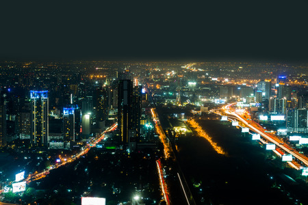 Bangkok city at night, Thailand at nighttimeの写真素材