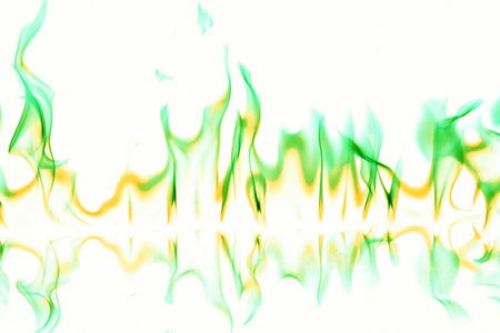Abstract color of fire flames revert on white blackgroundの写真素材