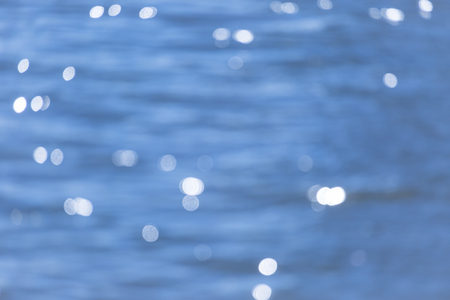 abstract blue bokeh background waterの写真素材