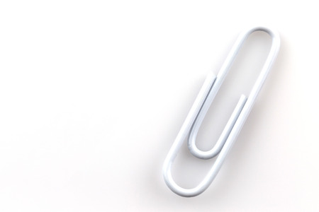 Colorful paperclips isolated on white backgroundの写真素材