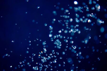 defocus bokeh of water drop on blue background