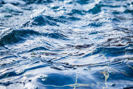 Blue water wave backgroundの写真素材