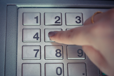 Press ATM EPP password keyboard backgroundの写真素材