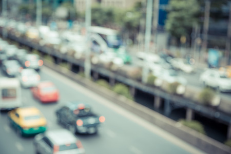 Blur of traffic jam in the cityの写真素材