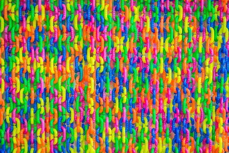 Colorful plastic chain backgroundの写真素材