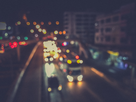 blur of traffic in the city at night background