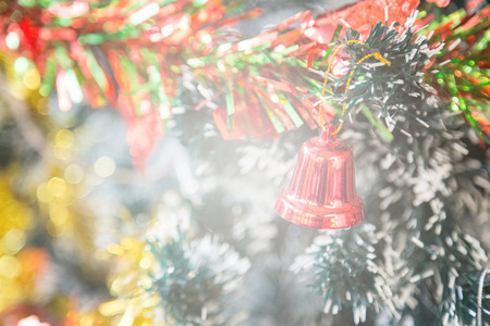 Decoration of christmas tree backgroundの写真素材