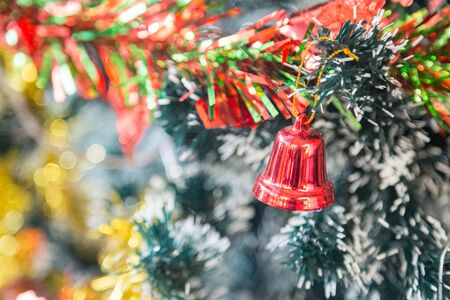 Decoration of christmas tree backgroundの写真素材