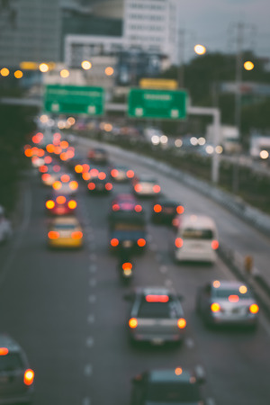 Abstract blur of traffic jam in the city Bangkok Thailand backgroundの写真素材