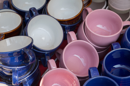 Colorful of ceramic cup buy for souvenirの写真素材