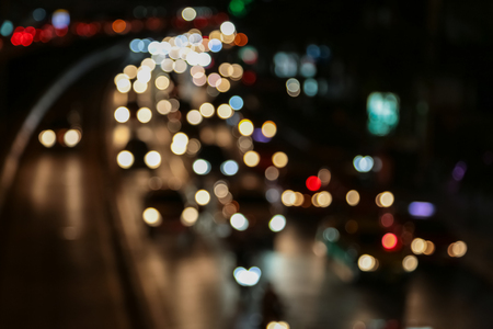 Abstract background blur of traffic jam rush hour in big city businessの写真素材