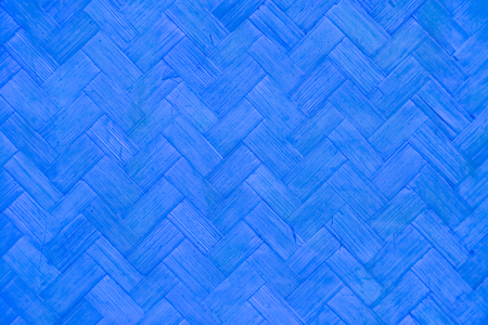 Old blue bamboo weave texture pattern backgroundの写真素材