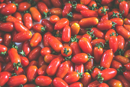 Fresh red tomato in the market nature backgroundの写真素材