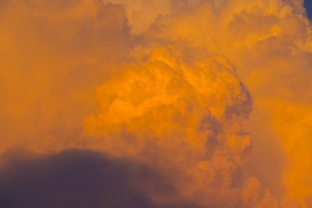 Golden cloud with sunset ligh on nature background