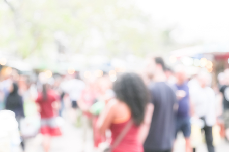 Blur of people and environment at weekend market backgroundの写真素材