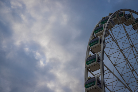 Ferris Wheel with blue sky on sunny day backgroundのeditorial素材