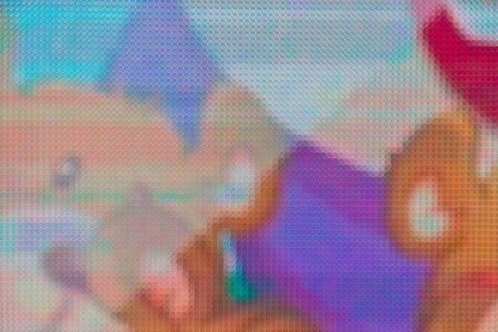 Large RGB LED screen panel texture with bokeh for wallpaper backgroundの写真素材