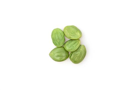 Parkia speciosa or Sato food in southern Thailand on white background.