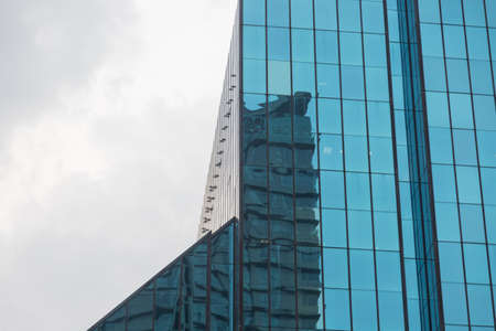 Blue building modern business skyscrapers