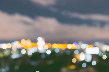 Bokeh blur of city light on the night use for backgroundの写真素材