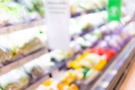 Abstract blurred background of fruit and vegetable section in the shopping mall for choice.の写真素材
