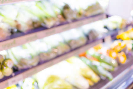 Abstract blurred background of fruit and vegetable section in the shopping mall for choice.の写真素材