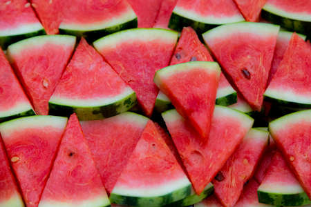 Fresh sliced watermelon as textured background