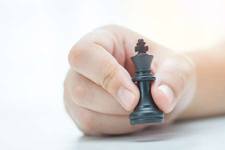Picture of the chess placement represents business planning on white backgroundの写真素材