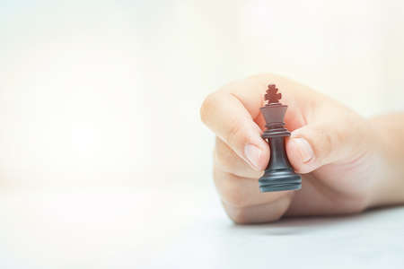 Picture of the chess placement represents business planning on white backgroundの写真素材