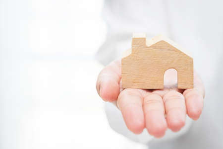 Real estate businessmen on a white backgroundの写真素材