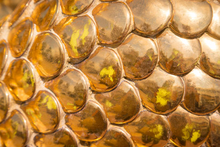 Golden dragon scales texture statue in Chinese style