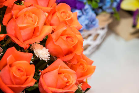 Bright summer floral arrangement background for special occasion celebrationsの写真素材