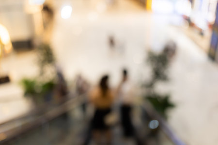 Blurred images in department stores after less crowded coronavirusの写真素材