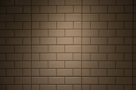 brown brick wall tile texture use for backgroundの写真素材