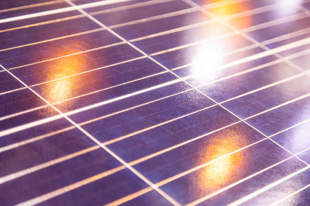 Solar cell for generating electricity from solar energy.の写真素材