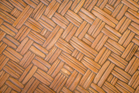 Old texture bamboo weav pattern for decorating accommodation in a natural styleの写真素材