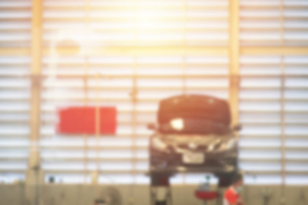 Blur Auto repair center and check the distance at the service centerの写真素材