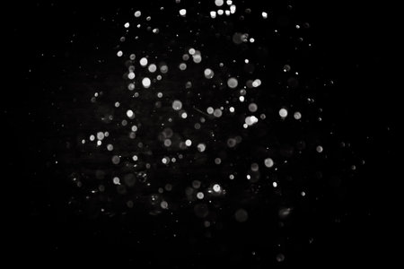 Blur bokeh of light on black backgroundの写真素材