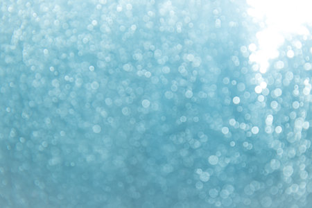 Abstract Blue bokeh defocus by neon lights blur backgroundの写真素材