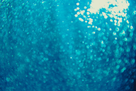Abstract blue bokeh luxury with black backgroundの写真素材